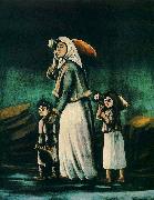 Niko Pirosmanashvili A Peasant Woman with Children Going to Fetch Water oil painting on canvas